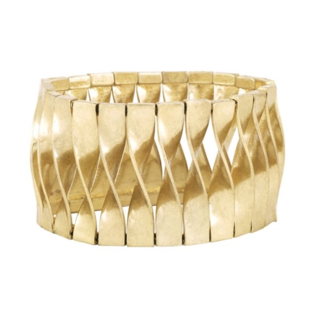 🦄C+l Vintage Golden Lotus Spiral Stretch Bracelet